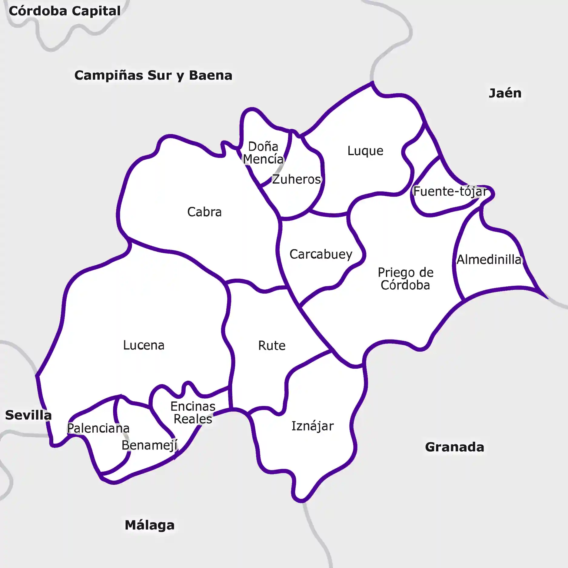 Municipios de la Subbética